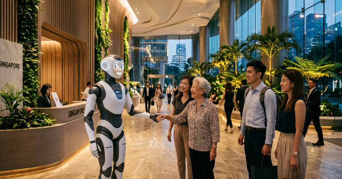 シンガポールのCertisとIntBot、ソーシャルヒューマノイドロボットを商業施設に導入——コンシェルジュとセキュリティ用途で連携